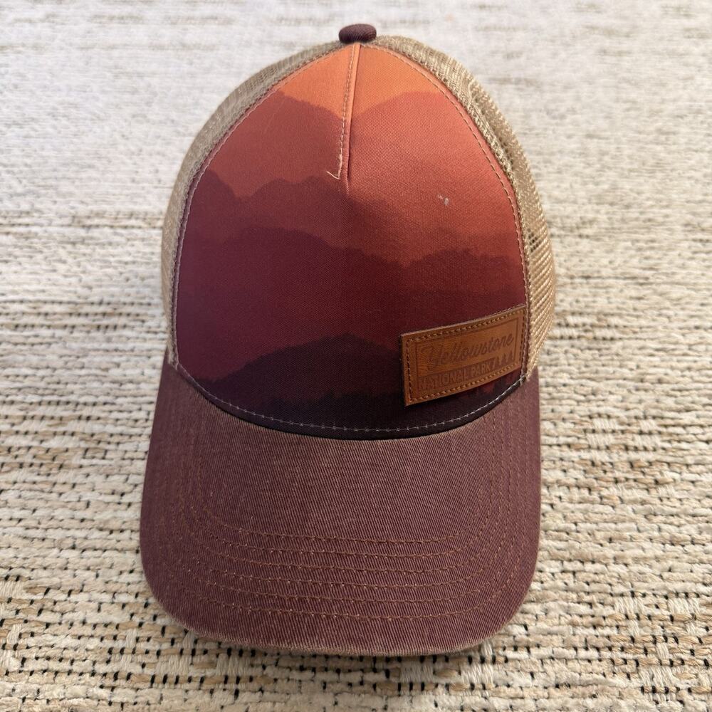 Legacy Yellowstone National Park Mountain Sunset Trucker Hat Snapback